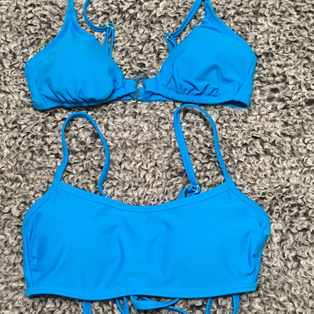 2 Wild Fable Womens 1 Blue Ring Front 1 Blue Tie Back Size S 4-6 Bikini Tops
